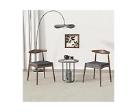 sumyeg Rubberwood Dining Chairs with Ergonomic Backrest and Cushioned Seat Set of 2