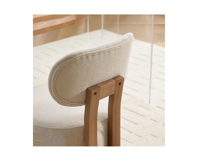 sumyeg Wooden Dining Chairs Set of 2 with Upholstered Fabric Seat for Kitchen and Dining Room