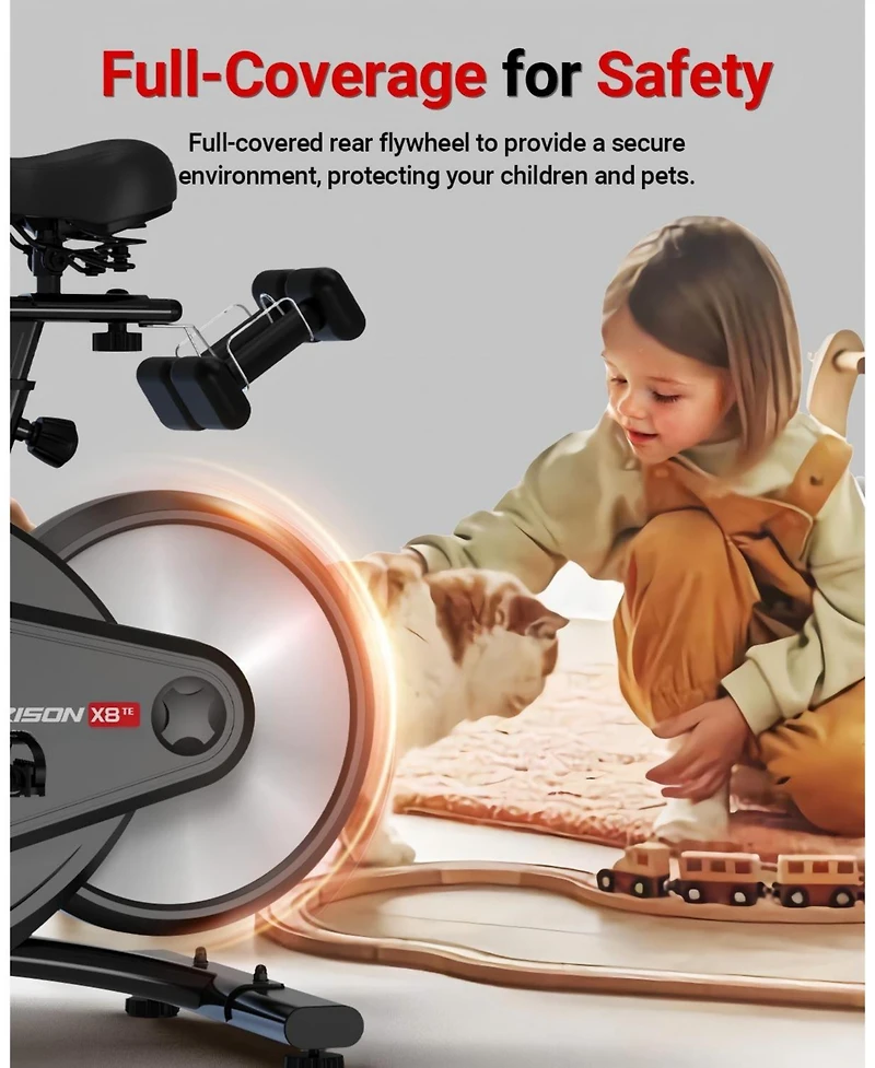 Harison Semi-Commercial Exercise Bike, 400 lbs Capacity, Magnetic with Bluetooth (Hrm-X8)