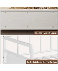 Homfan Twin Metal Daybed Frame with Metal Slats, Round Armrests and Underbed Storage, 78.2 x 41.6 x 41.5