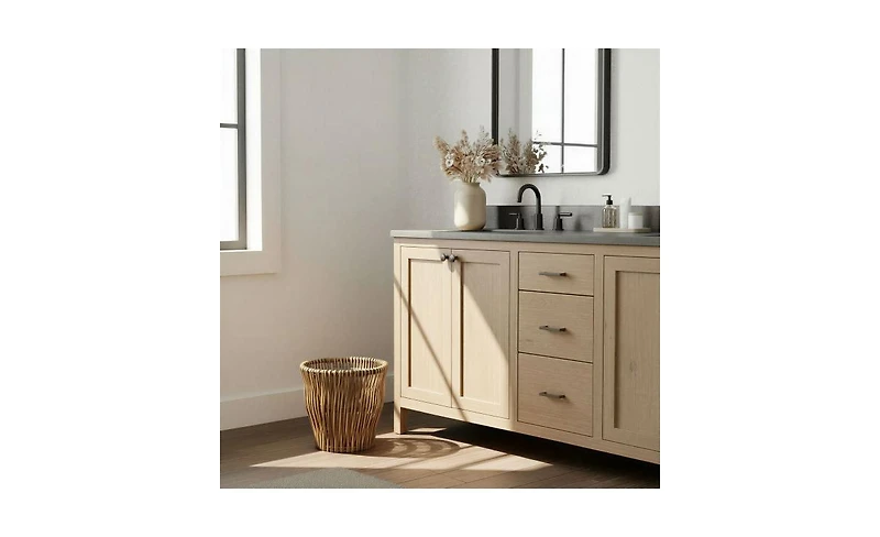 Household Essentials Small Reed Willow Waste Basket