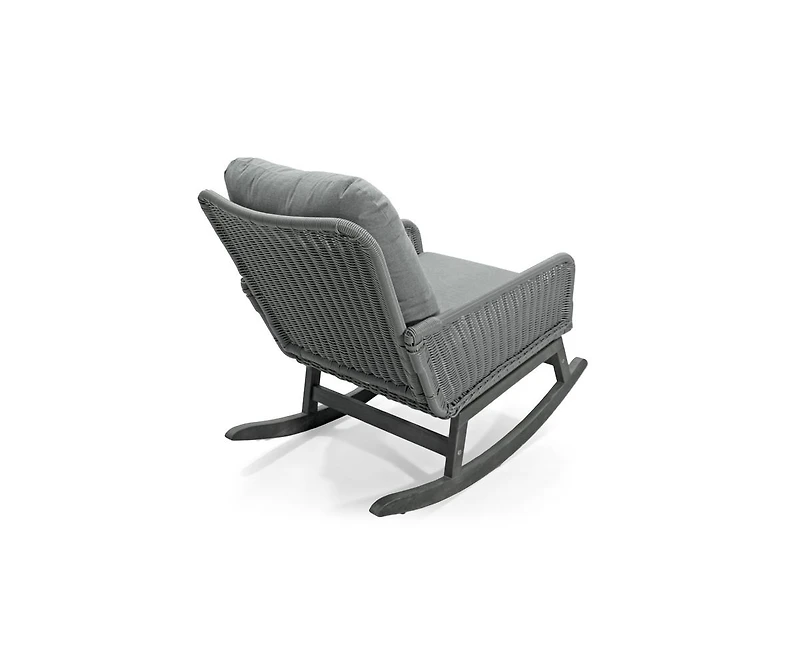 sumyeg Modern Wicker Rocking Chair with Cushions for Indoor and Outdoor (Set of 2)