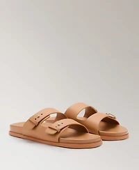 Mango Women's Double-Buckle Leather Sandals