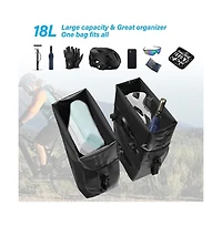Aoligeijs Bike Panniers 2 Pack, 18L Waterproof Rear Rack Bicycle Bags with Roll Top Closure, Reflective Strips and Shoulder Strap for Commuting Travel