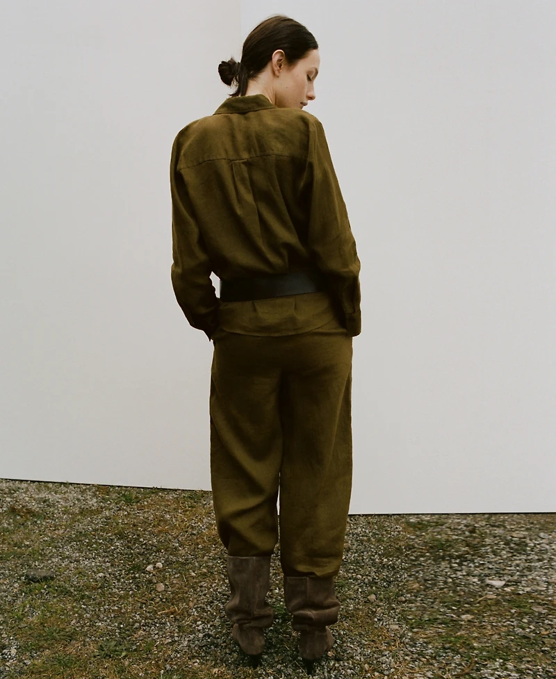 Mango Women's Pocket Linen Shirt