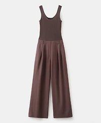 Mango Women's Pinstripe Combination Jumpsuit