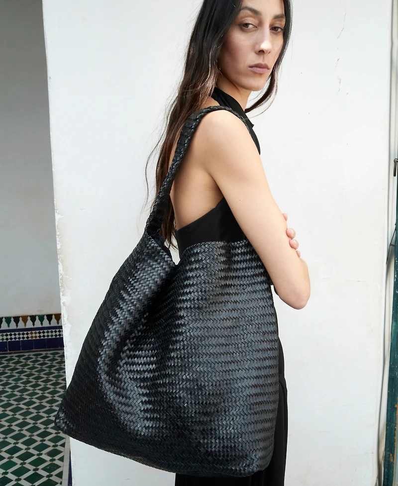 Mango Women's Medium-Sized Braided Bucket Bag
