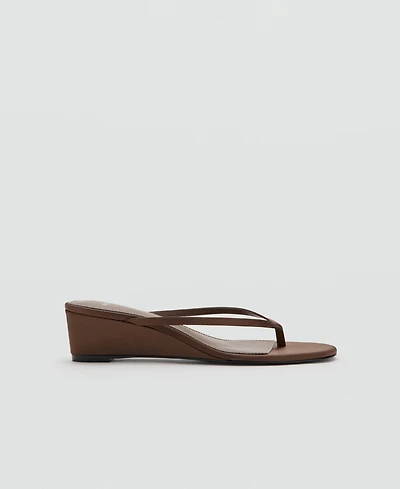 Mango Women's Wedge Strips Sandals