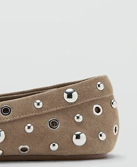 Mango Women's Eyelets Suede Loafers