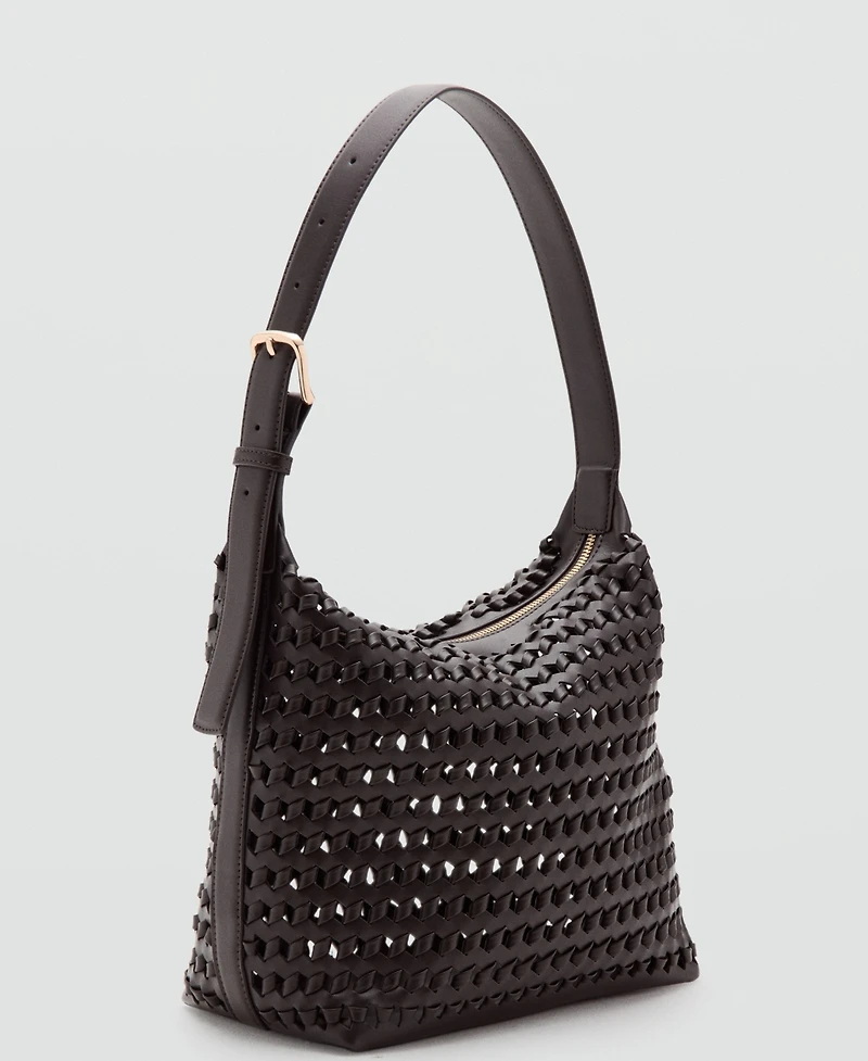 Mango Women's Braided Shoulder Bag