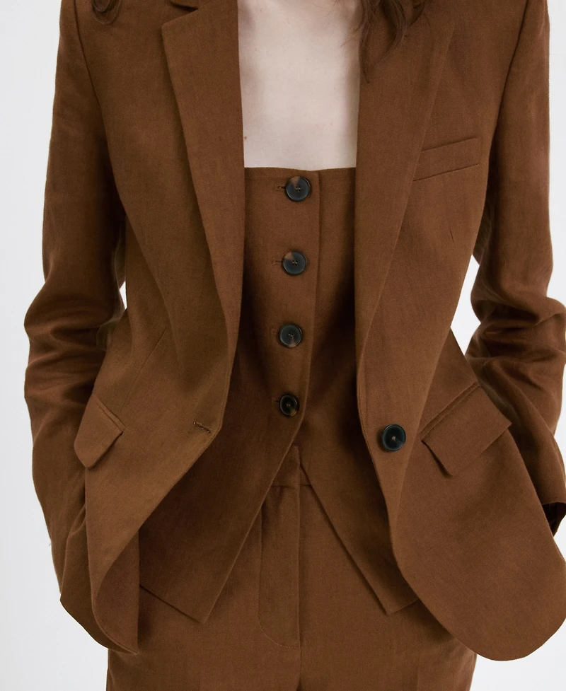 Mango Women's Linen Suit Blazer