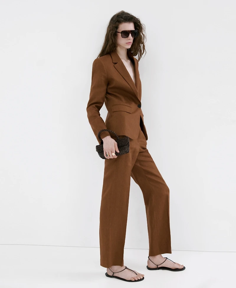 Mango Women's Linen Suit Pants