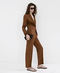 Mango Women's Linen Suit Pants