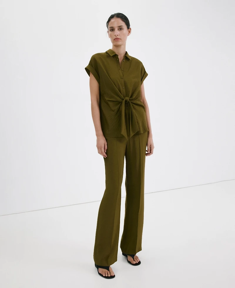Mango Women's Straight Mid-Rise Pants