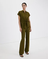 Mango Women's Straight Mid-Rise Pants