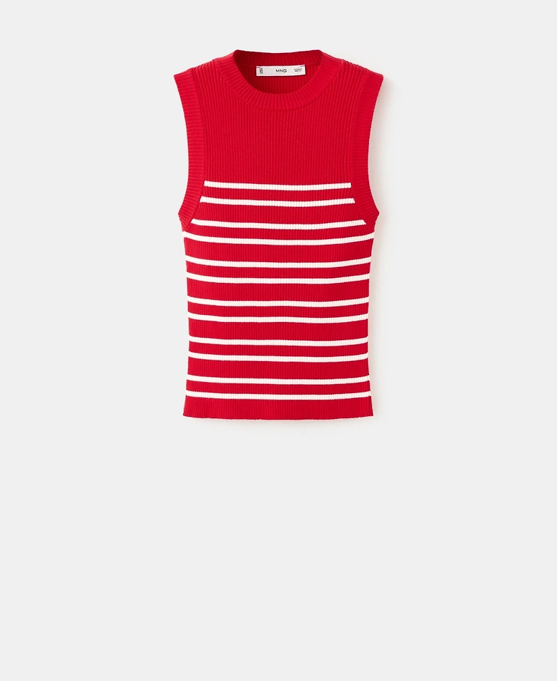 Mango Women's Striped Knit Top