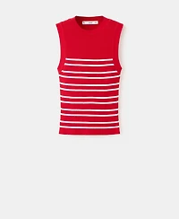 Mango Women's Striped Knit Top
