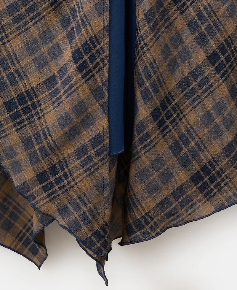 Mango Women's Check Asymmetrical Dress