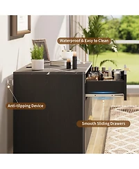 gaomon Home Set of 2, 3-Drawer Nightstand Wooden Storage Cabinet