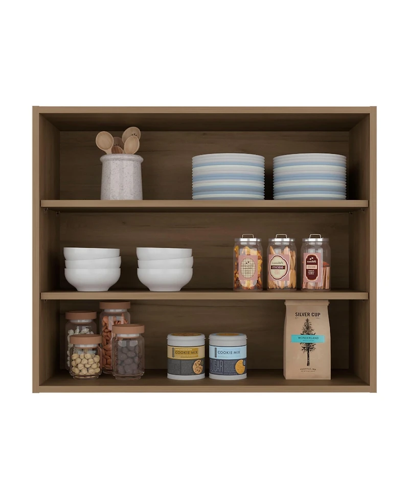 Fm Furniture Chinle Wall Cabinet in Melamine with Open Storage