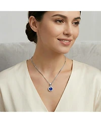 Sterling Silver White Gold Plated Clear Cubic Zirconia Stud Necklace