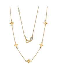 Suzy Levian New York Sterling Silver Cubic Zirconia Flower Station Necklace