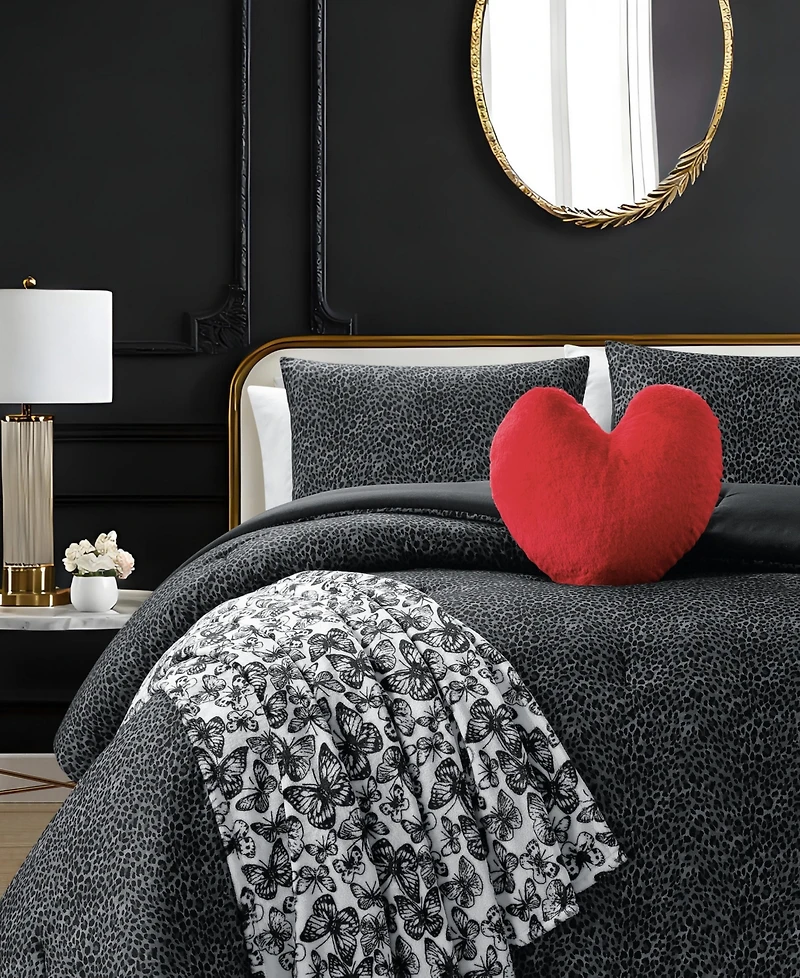 Betsey Johnson Leopard Forever Microfiber 5-Piece Comforter Set, Full/Queen