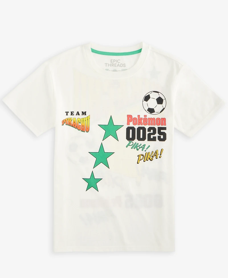 Epic Threads Big Boys Team Pikachu Soccer Graphic T-Shirt, Macy's Exclusive