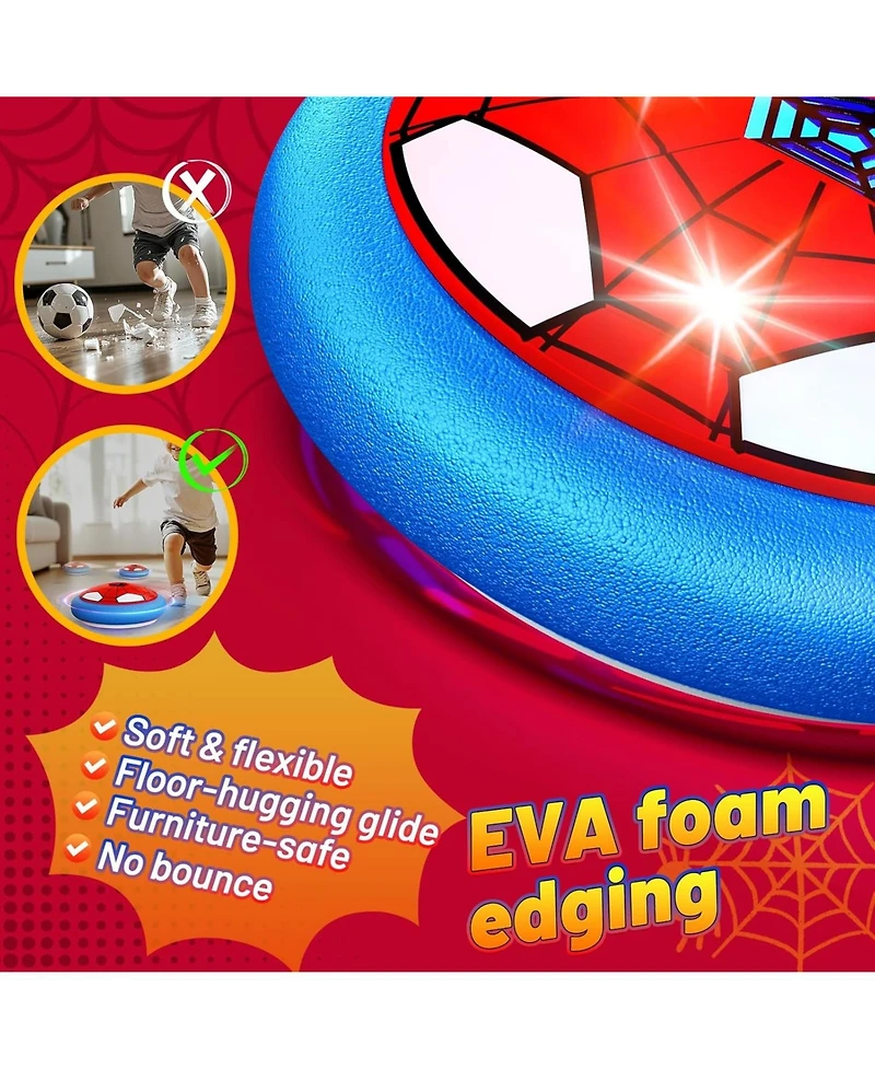 HopeRock Soccer Toys 2 Pack Hover Soccer Ball Toys Indoor Soccer Set with Led Lights, Soft Foam Bumpers, Air Floating Soccer Gifts