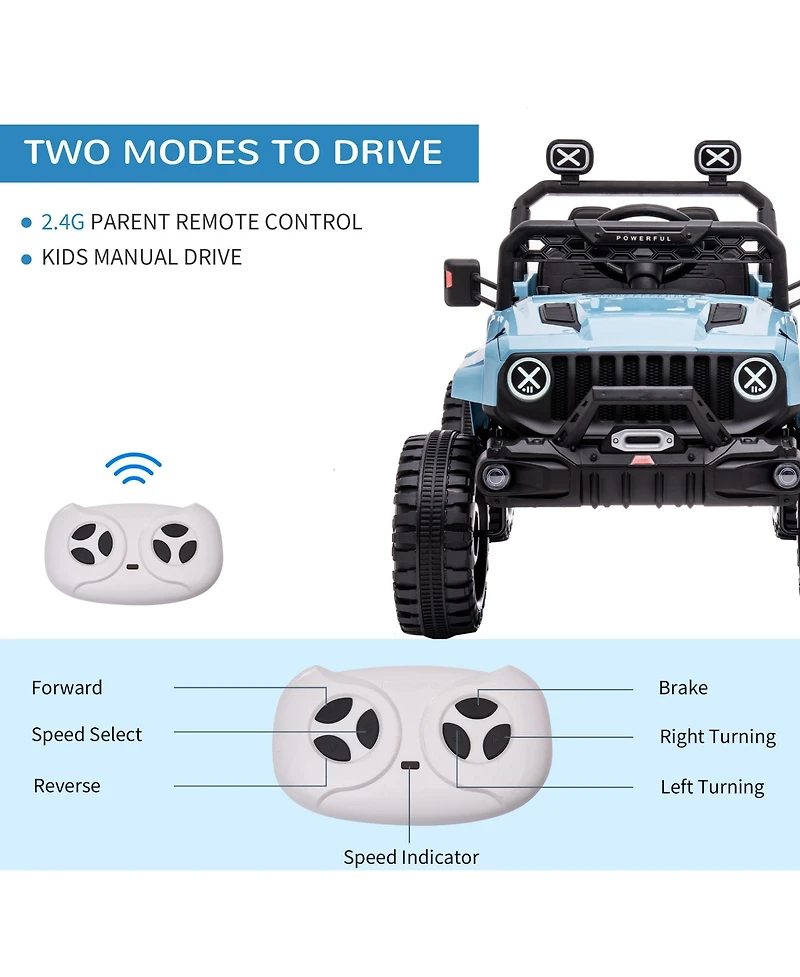 Aosom Battery-Operated Ride on Toy W/ Music, Outdoor Toy for Toddlers & Kids, Blue