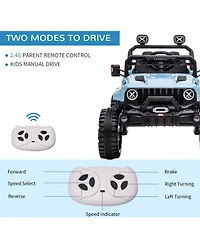 Aosom Battery-Operated Ride on Toy W/ Music, Outdoor Toy for Toddlers & Kids, Blue