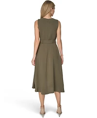 Calvin Klein Women's Crew Neck Midi Dress