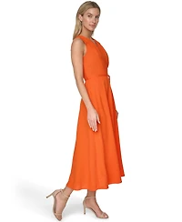 Calvin Klein Women's V Neck Midi Dress
