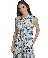 Calvin Klein Collared Sleeveless Midi Dress