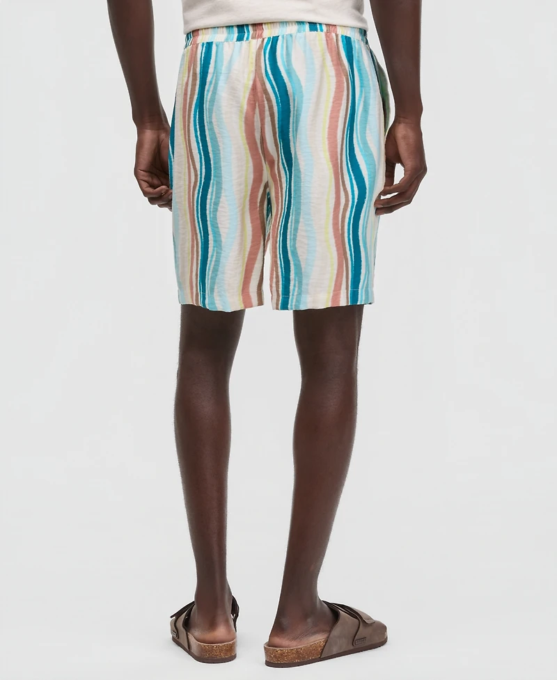 Mode of One Men's Wave Stripe 6.5" Drawstring Shorts, Macy's Exclusive
