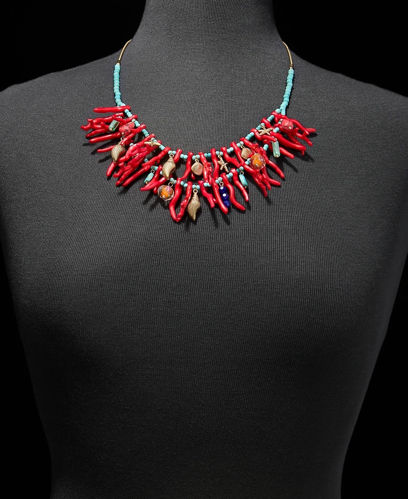 lonna & lilly Sealife Charm Beaded 28" Layered Statement Necklace