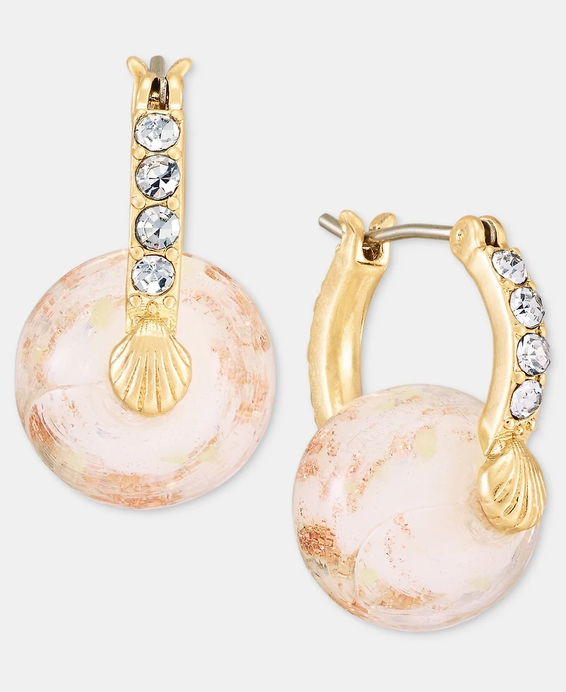 lonna & lilly Murano Glass Charm Pave Hoop Earrings