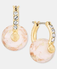 lonna & lilly Murano Glass Charm Pave Hoop Earrings
