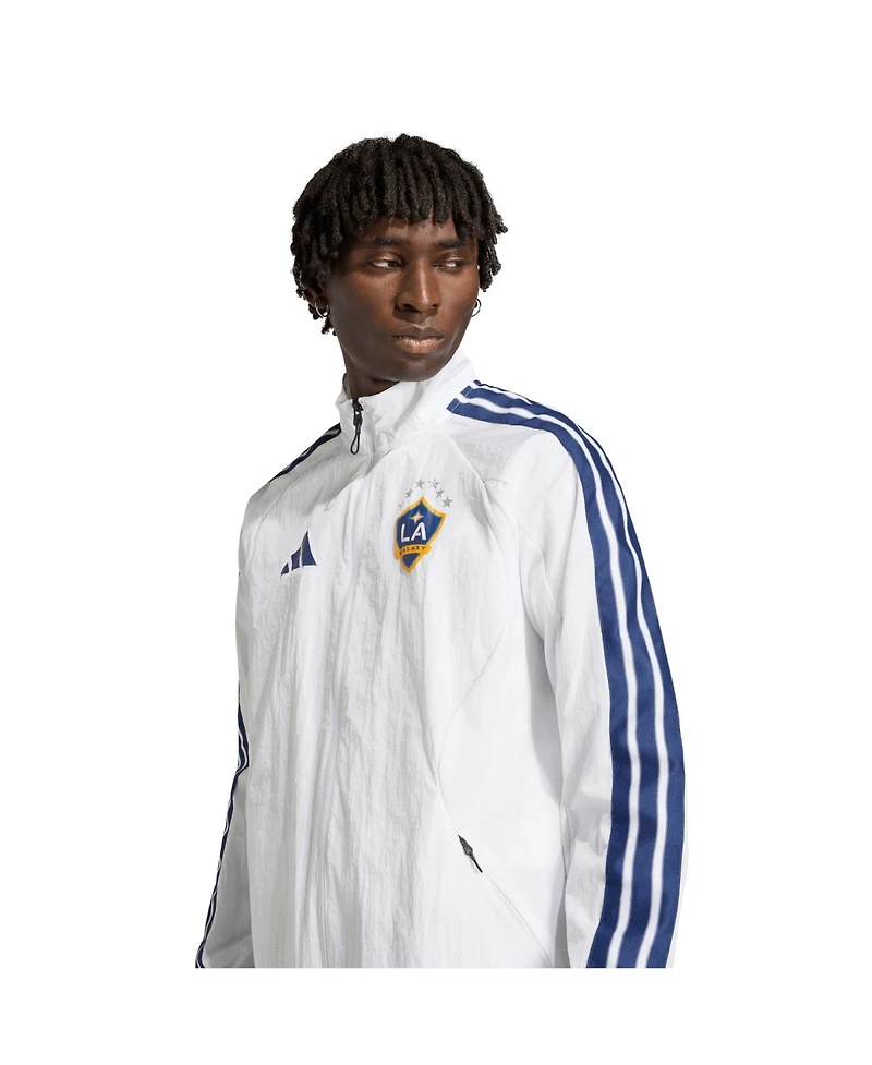 Adidas Men's White La Galaxy 2026 Anthem Raglan Full-Zip Jacket