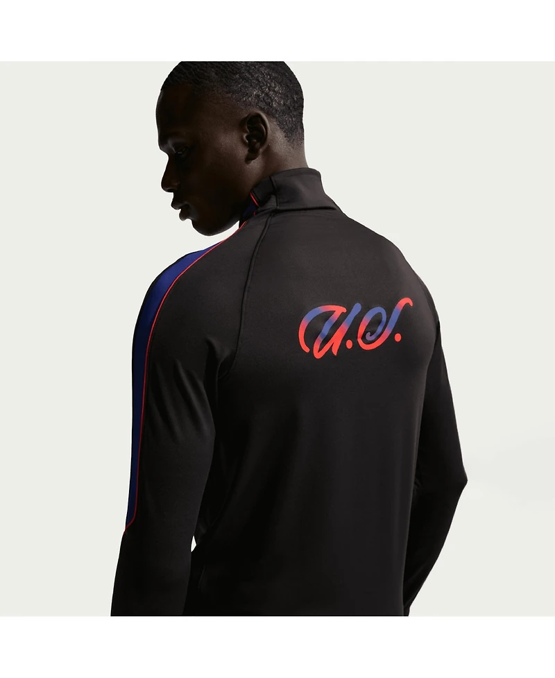 Nike Men's Black Usmnt 2026 Strike Dri-fit Quarter-Zip Long Sleeve Drill Sweatshirt