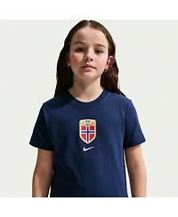 Nike Big Boys and Girls Blue Norway National Team Crest T-Shirt