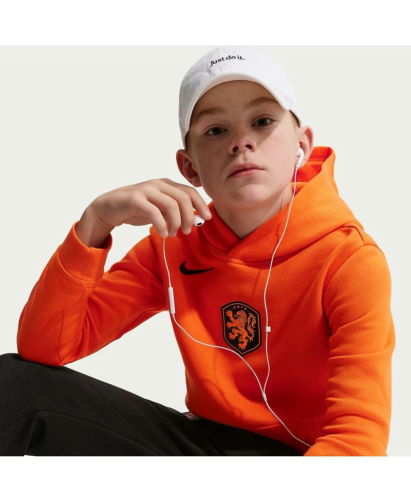 Nike Big Boys and Girls Orange Netherlands National Team Club Hoodie