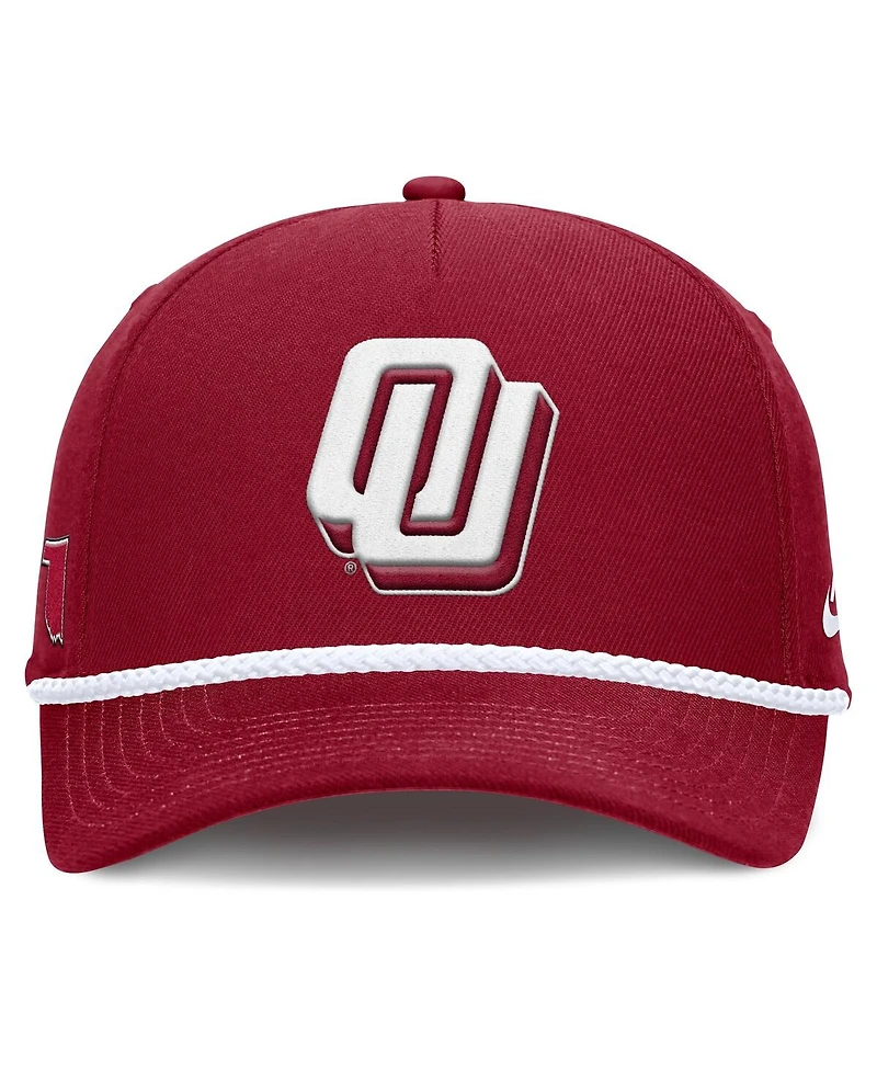 Nike Men's and Women's Crimson Oklahoma Sooners 2026 Basketball Refresh 5-Panel Rope Rise Hat