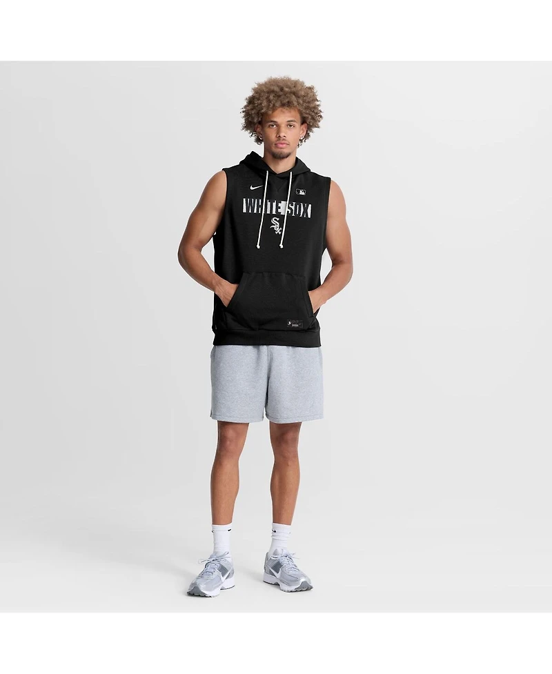 Nike Men's Black Chicago White Sox Authentic Collection Standard Issue Dri-fit Sleeveless Hoodie