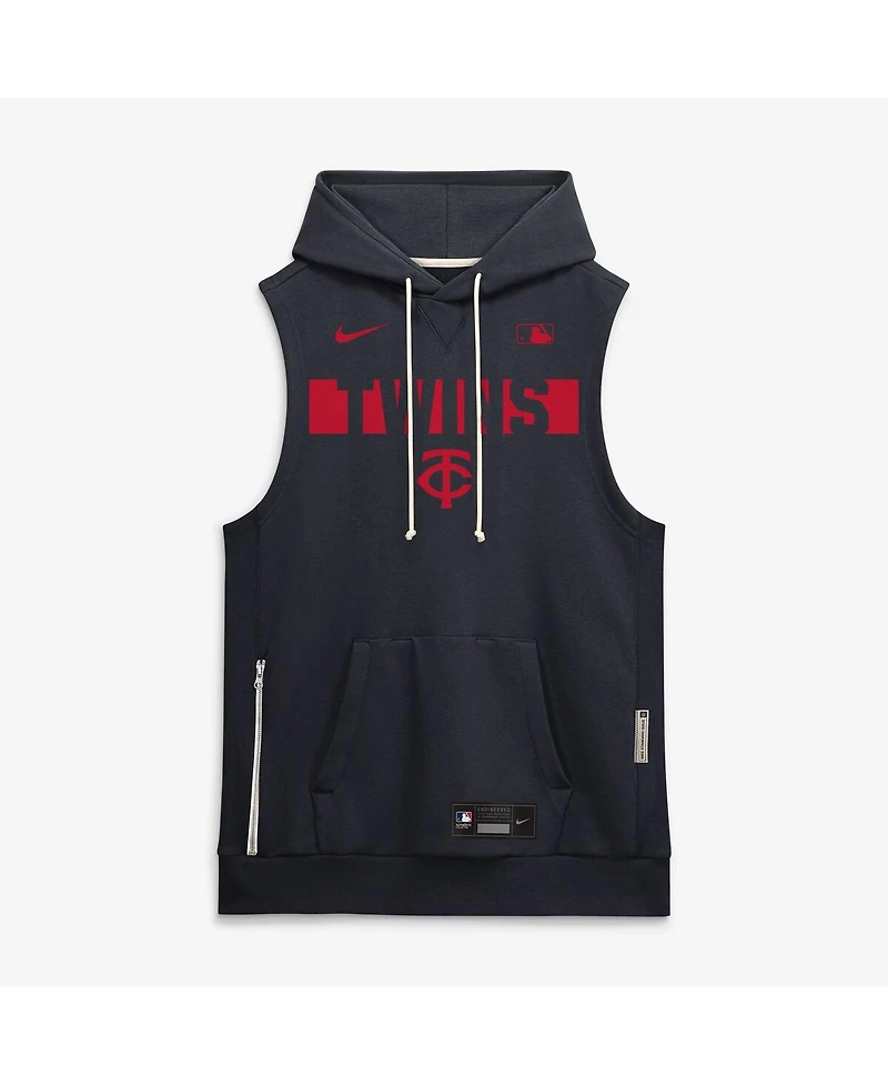 Nike Men's Navy Minnesota Twins Authentic Collection Standard Issue Dri-fit Sleeveless Hoodie