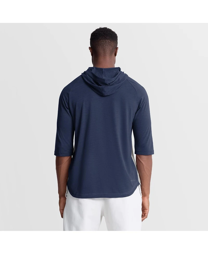 Nike Men's Gray Seattle Mariners Authentic Collection Flux Dri-fit Raglan 3/4-Sleeve Hooded T-Shirt
