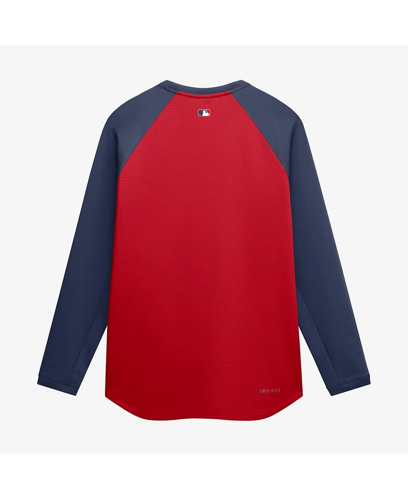 Nike Men's Red Boston Sox Authentic Collection Raglan Dri-fit Sweatshirt