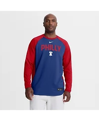 Nike Men's Royal Philadelphia Phillies Authentic Collection Raglan Dri-fit Sweatshirt