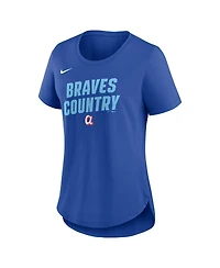 Nike Women's Royal Atlanta Braves 2026 City Connect Team Phrase Lockup Tri-Blend T-Shirt