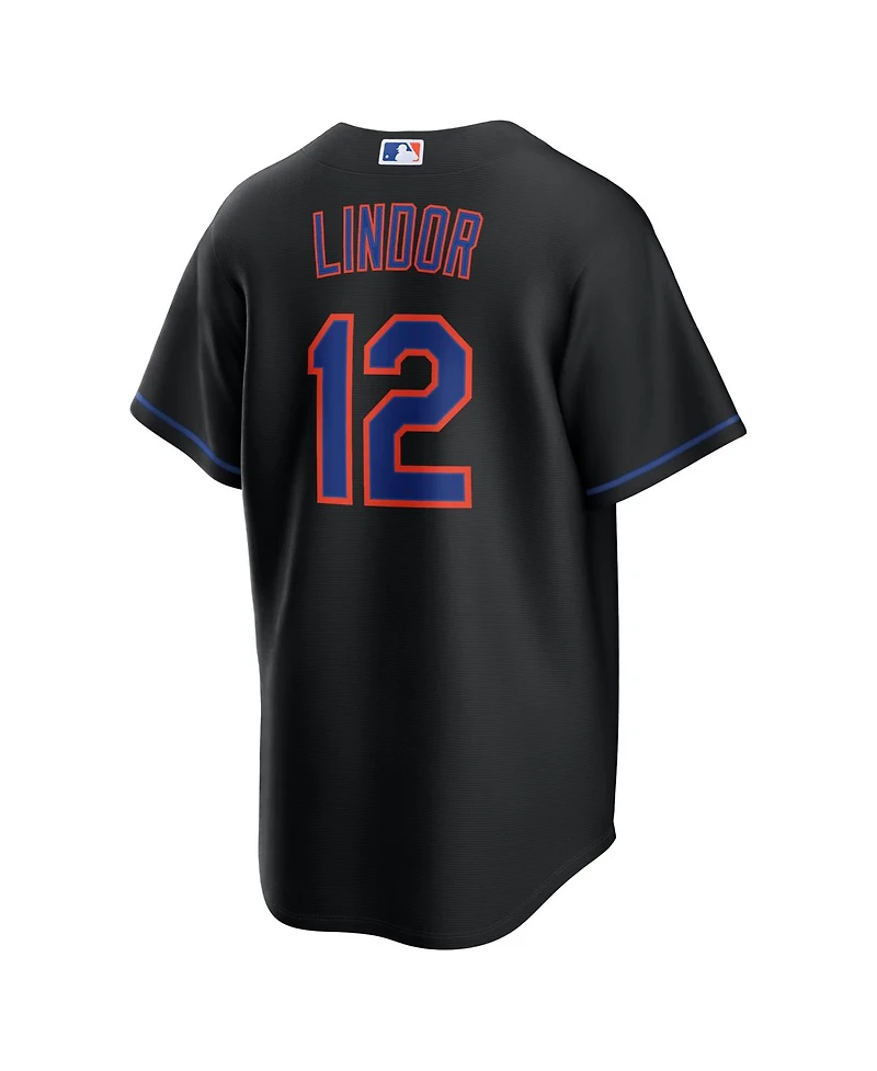 Nike Men's Francisco Lindor Black New York Mets Alternate Replica Jersey